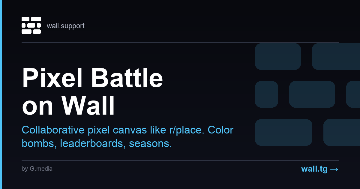 Pixel Battle on Wall — Shared Collaborative Pixel Canvas in Telegram